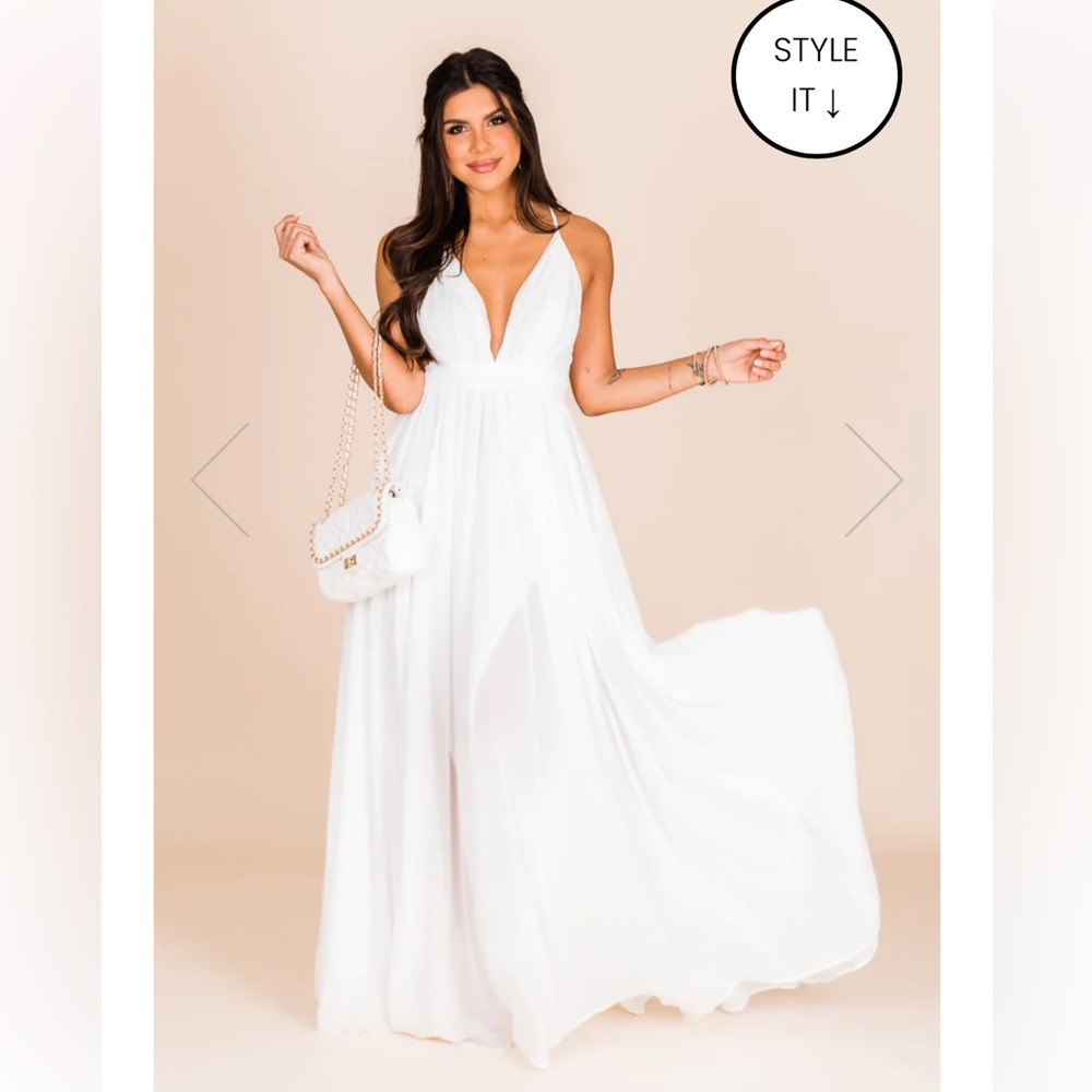 Pink lily NWT white dress